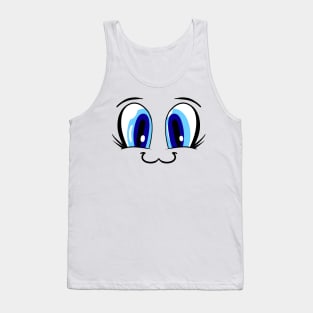 Large Anime Cartoon Eyes  - Face Mask Tank Top